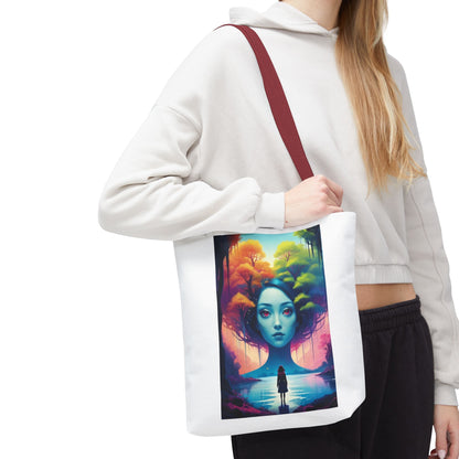 Dreamscape Portrait Tote Bag — Surreal Forest Girl Art