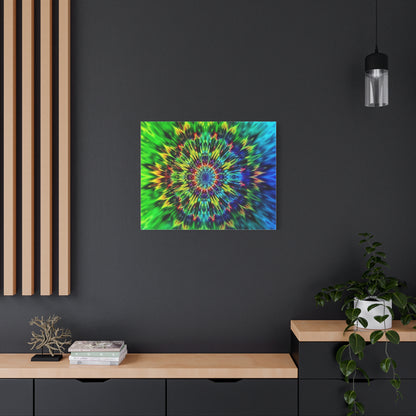 Psychedelic Kaleidoscope Matte Canvas Wall Art — Vibrant Mandala Stretched Canvas