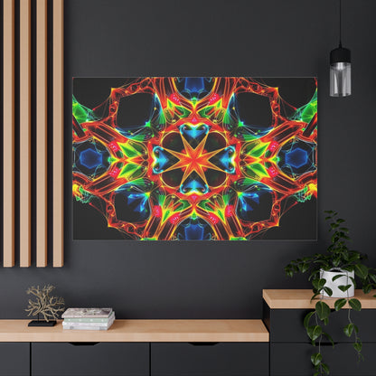 Kaleidoscope Neon Mandala Matte Canvas