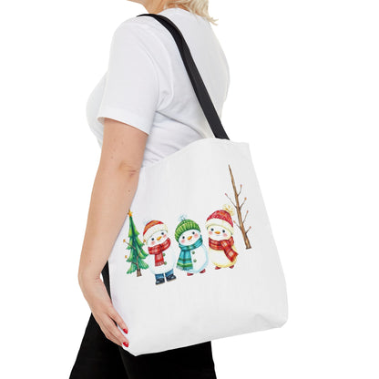 Christmas Snowman Tote Bag — Cute Holiday Winter Market Tote