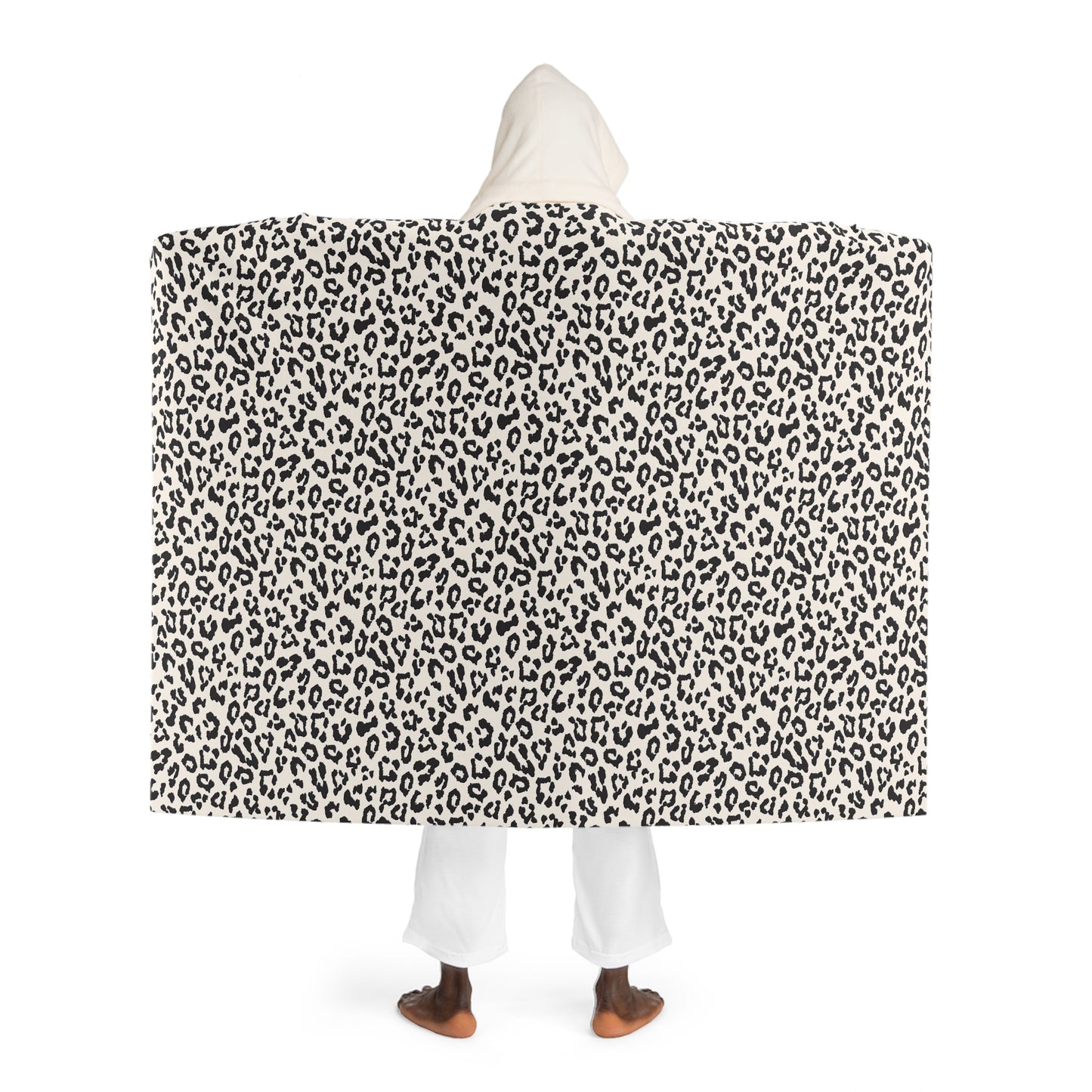 Leopard Sherpa Hooded Blanket – Cozy Fleece Throw with Hood