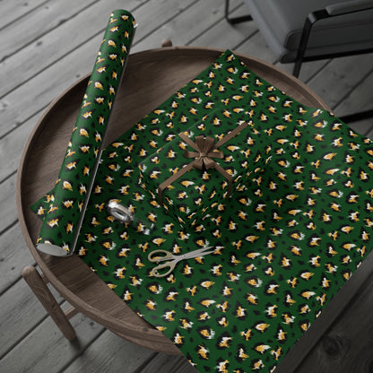 Green Leopard Print Wrapping Paper Roll – Luxe Animal Print Gift Wrap for Birthdays & Holidays