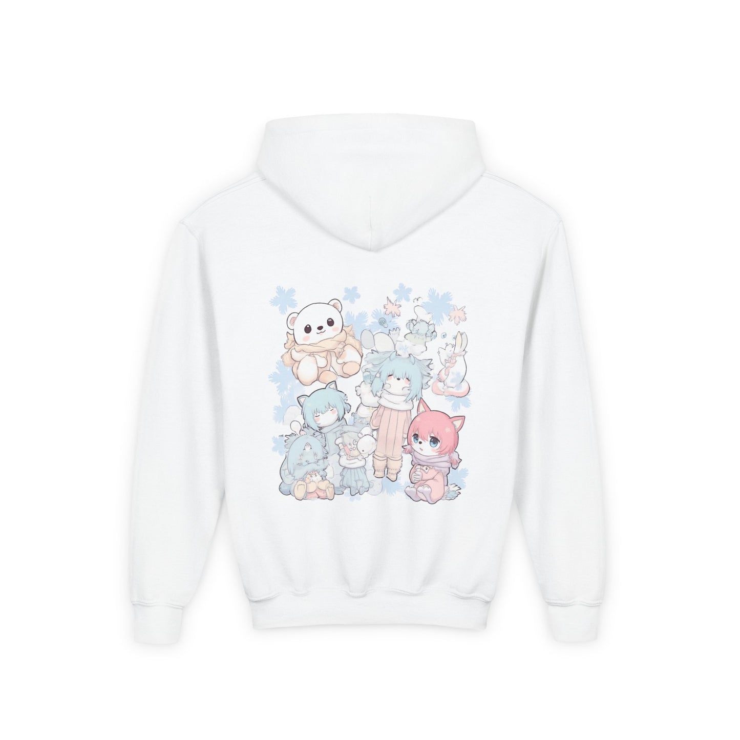 Youth Hoodie — Pastel Kawaii Plush Friends Graphic