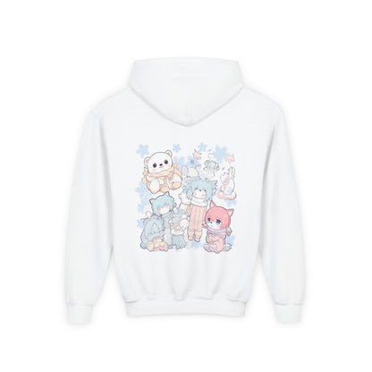 Youth Hoodie — Pastel Kawaii Plush Friends Graphic