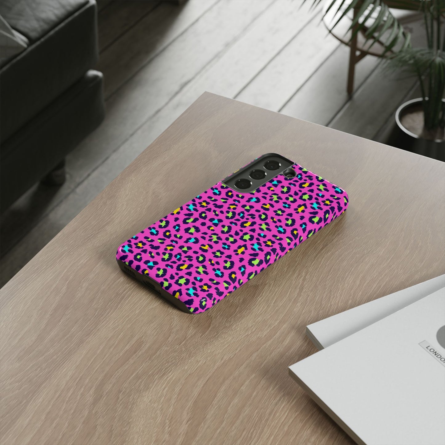 Samsung Handyhülle – Robuste Schutzhülle in leuchtendem Pink mit Leopardenmuster