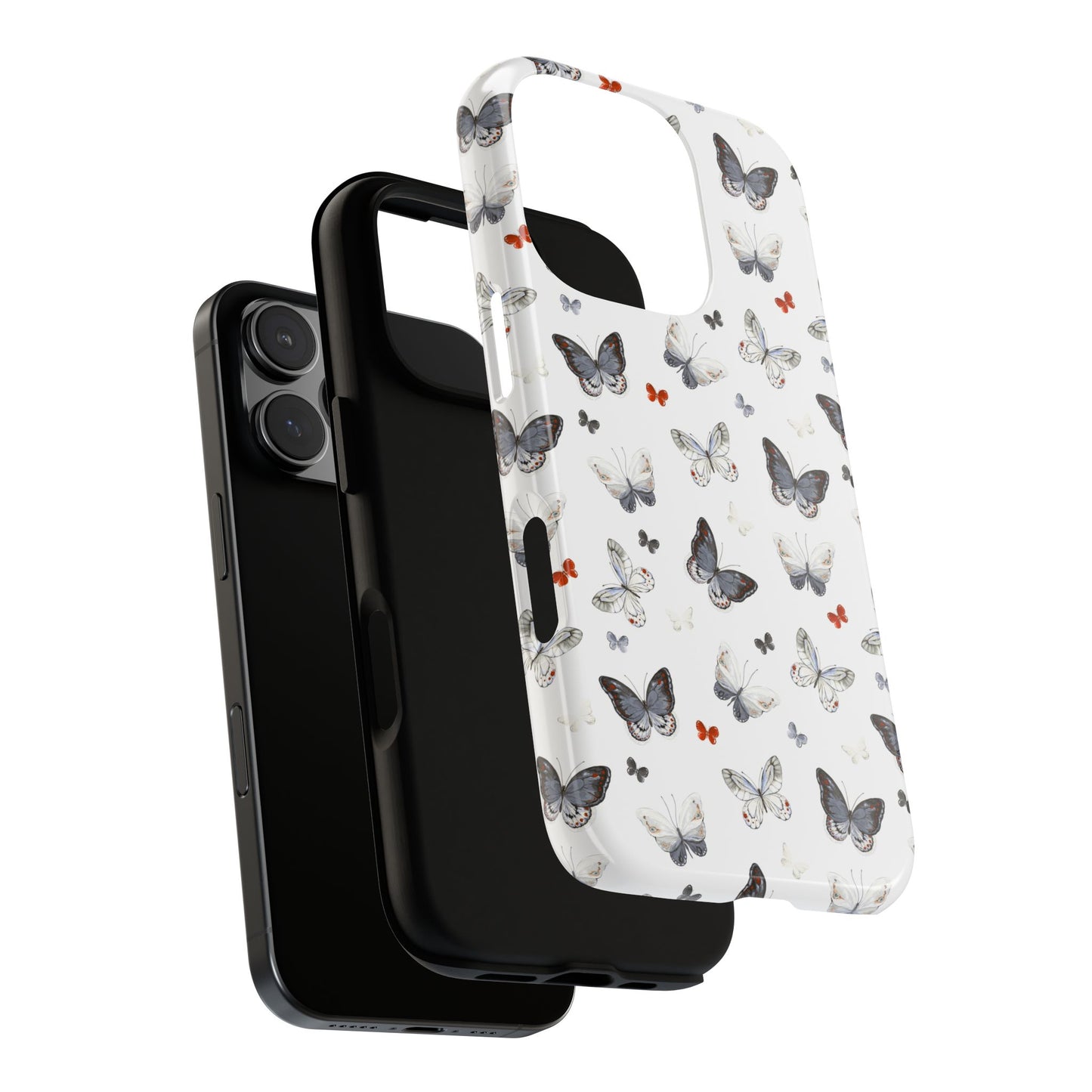 iPhone Butterfly Pattern Tough Phone Case — Protective Floral-Inspired iPhone Case