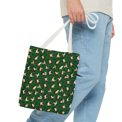 Green Leopard Print Tote Bag – Patterned All-Over-Print Shopper