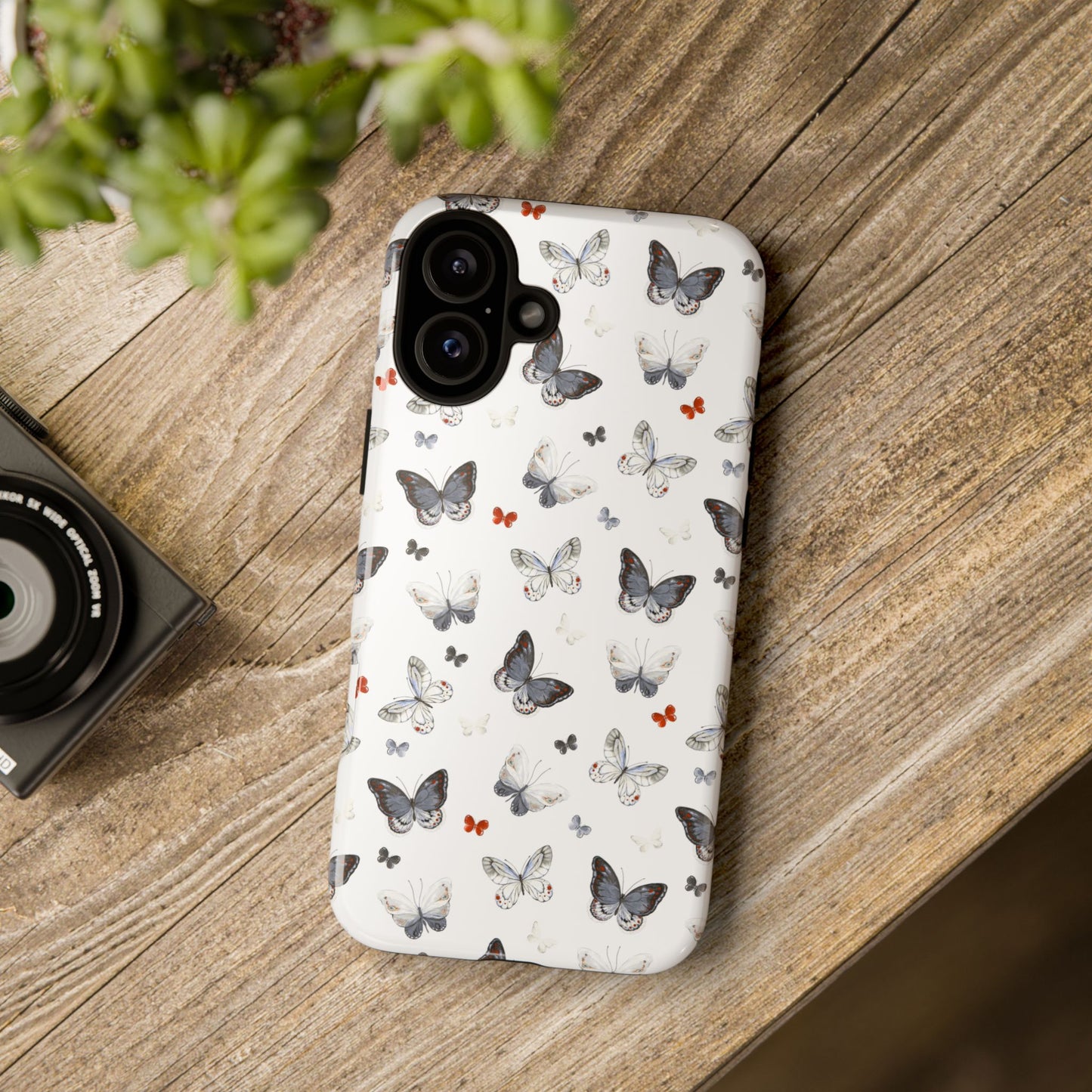 iPhone Butterfly Pattern Tough Phone Case — Protective Floral-Inspired iPhone Case