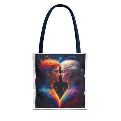 Cosmic Lovers Tote Bag — Fire & Ice Romantic Art AOP