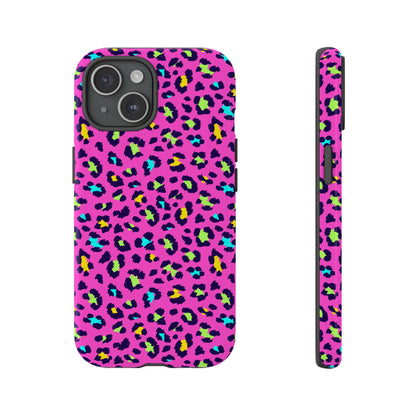 iPhone Pink Neon Leopard Phone Case — Bold Protective iPhone Cover