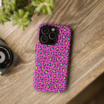 iPhone Pink Neon Leopard Phone Case — Bold Protective iPhone Cover