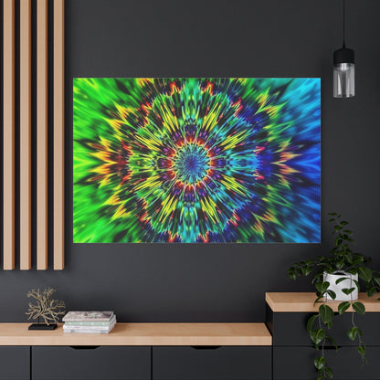 Psychedelic Kaleidoscope Matte Canvas Wall Art — Vibrant Mandala Stretched Canvas