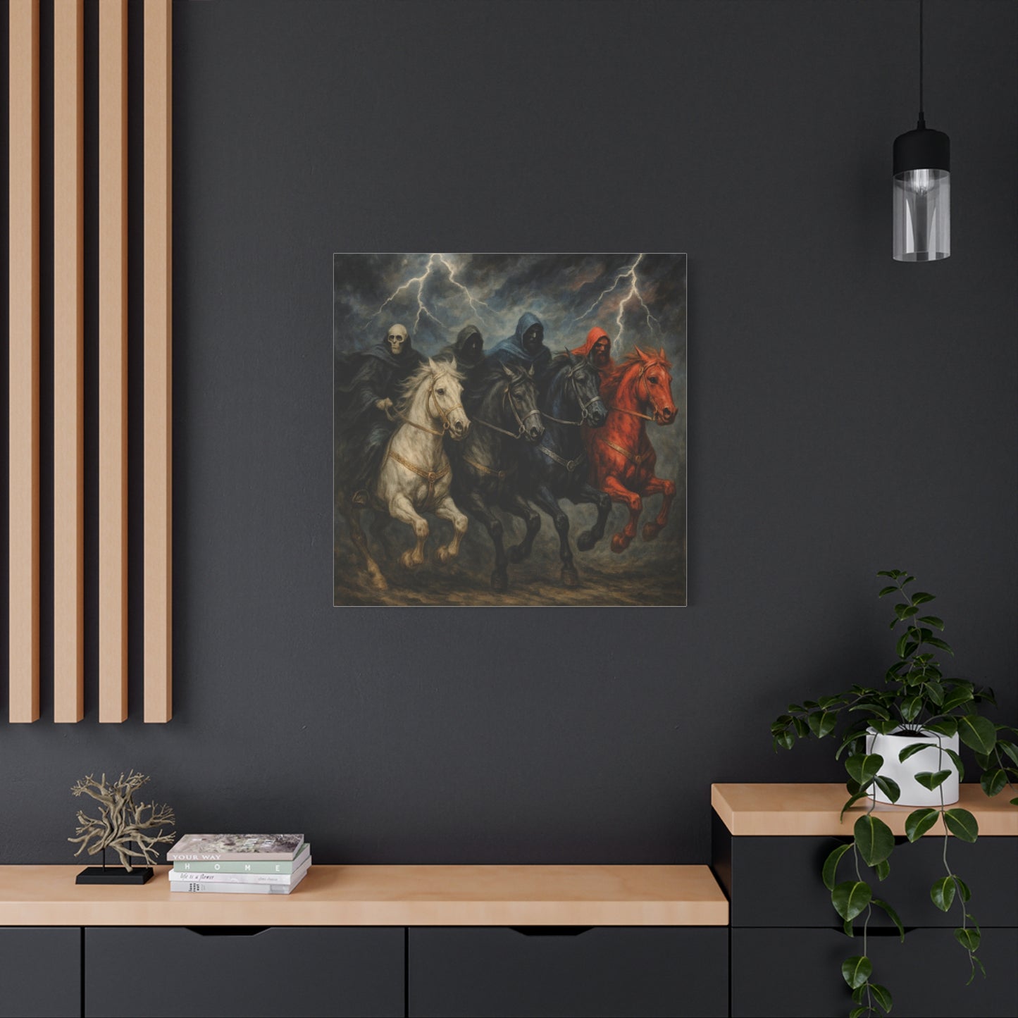 Four Horsemen Canvas Wall Art — Apocalyptic Gothic Mythology Print