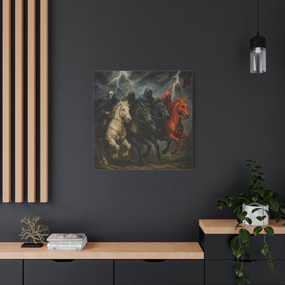 Four Horsemen Canvas Wall Art — Apocalyptic Gothic Mythology Print