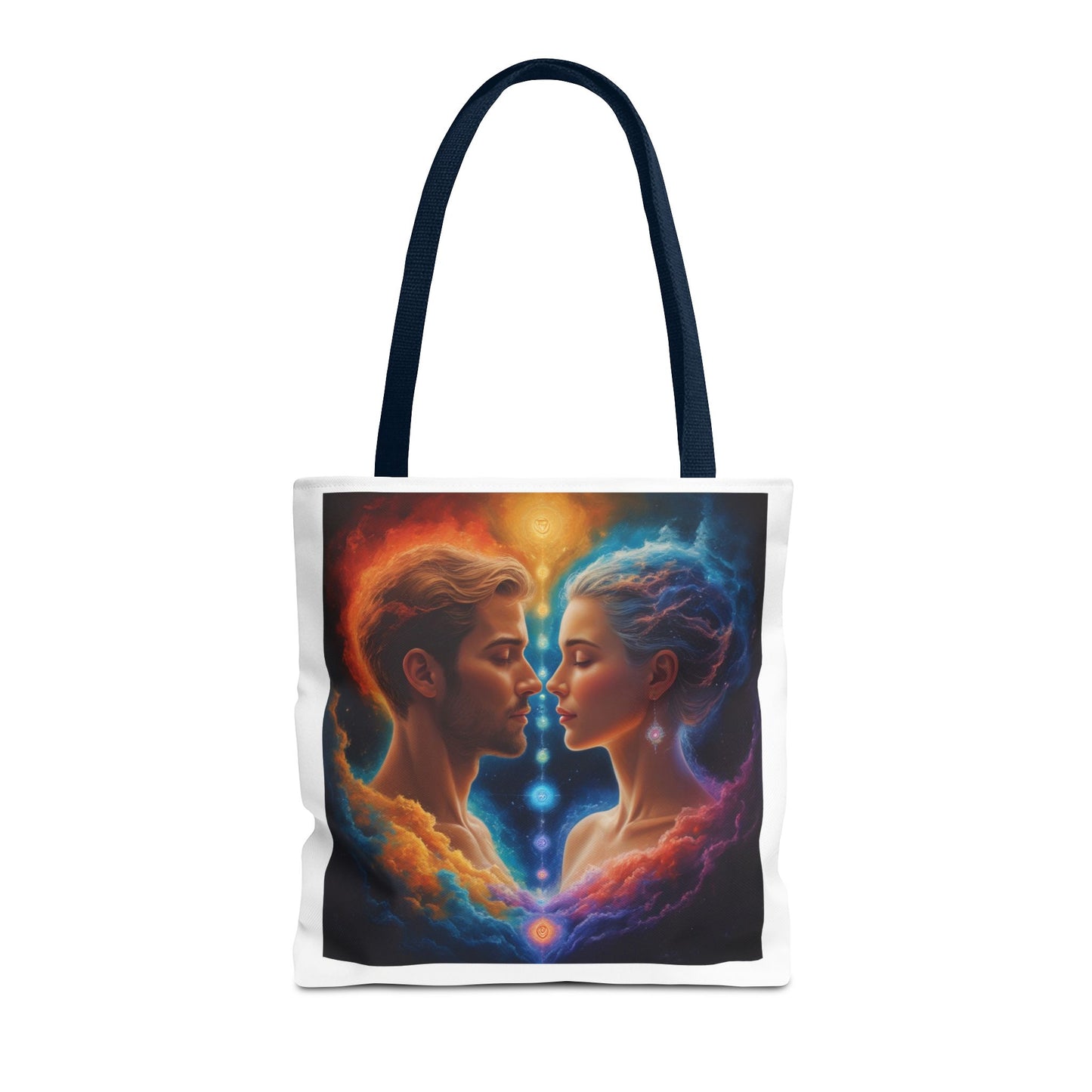 Mystic Soulmates Tote Bag — Celestial Couple Art AOP Tote