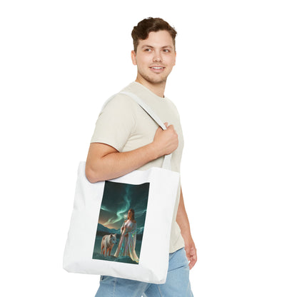 Tragetasche – Mystische Frau mit Wolf Aurora Art Tote