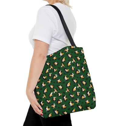 Green Leopard Print Tote Bag – Patterned All-Over-Print Shopper