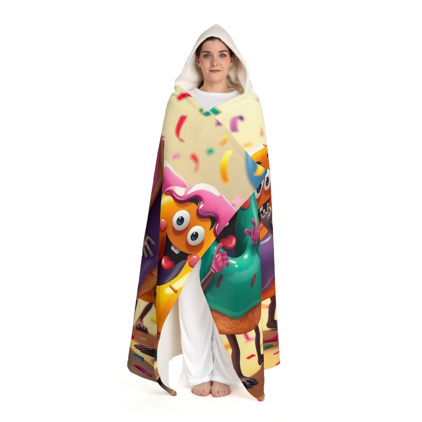 Candy Monster Hooded Sherpa Blanket