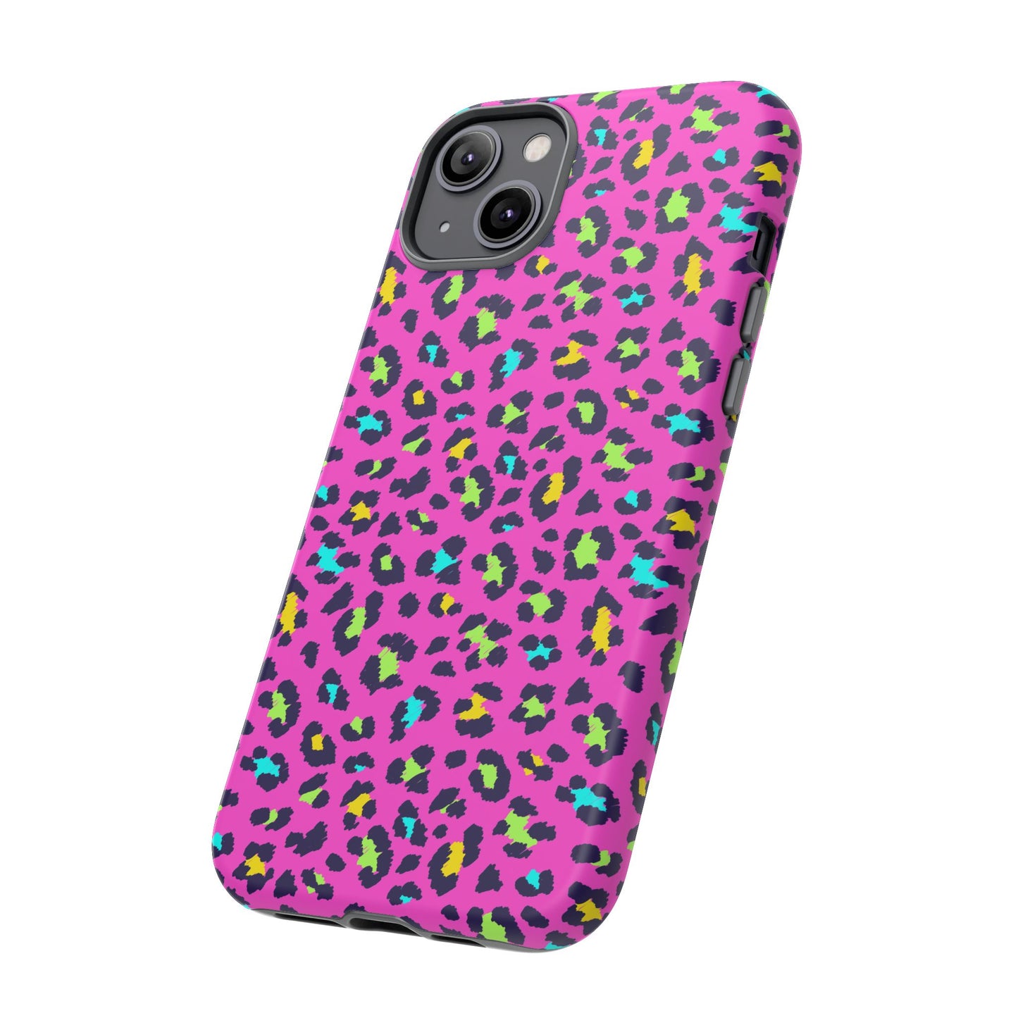 iPhone Pink Neon Leopard Phone Case — Bold Protective iPhone Cover