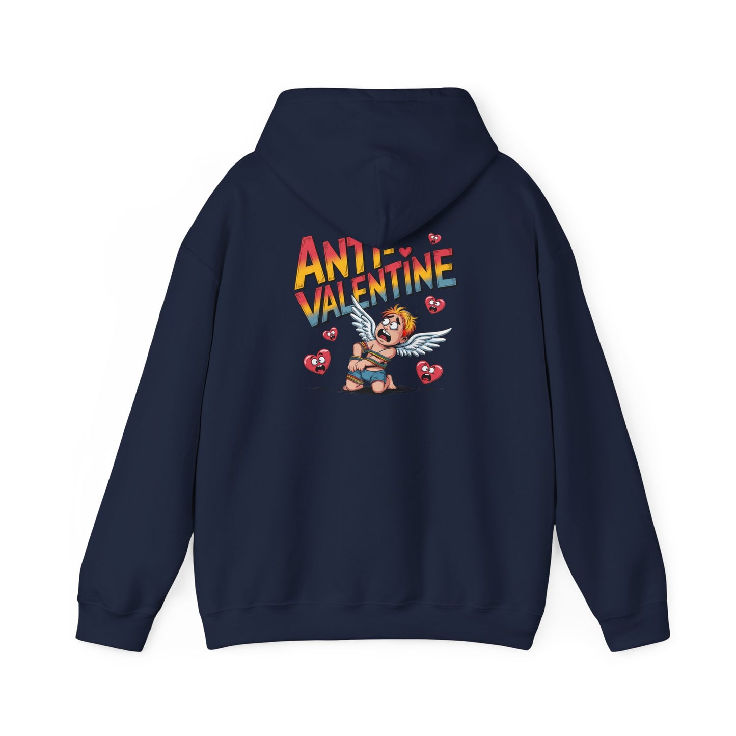 Anti-Valentine Hoodie — Funny Cupid Bear Graphic Pullover