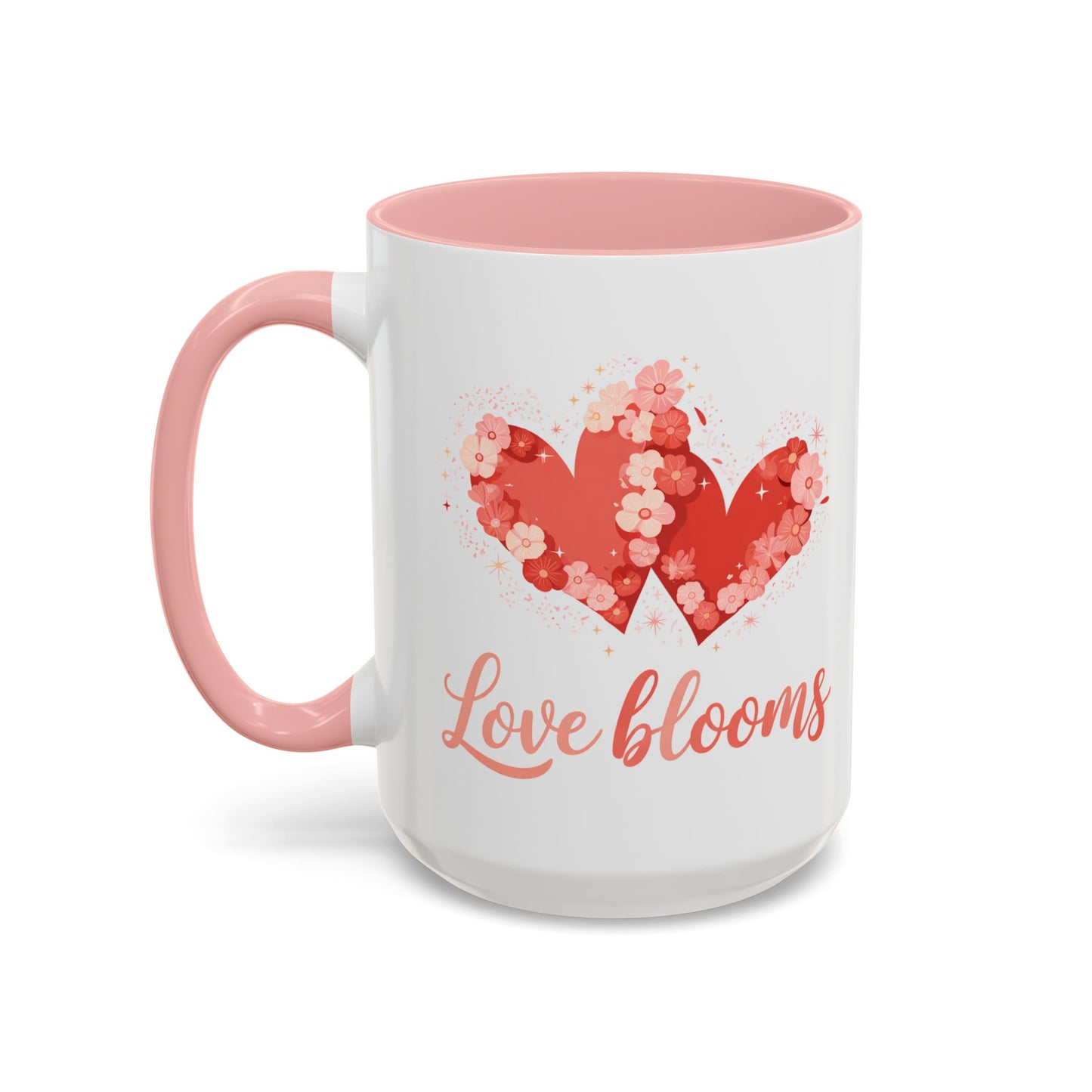 Love Blooms Accent Coffee Mug — Floral Heart 11/15oz