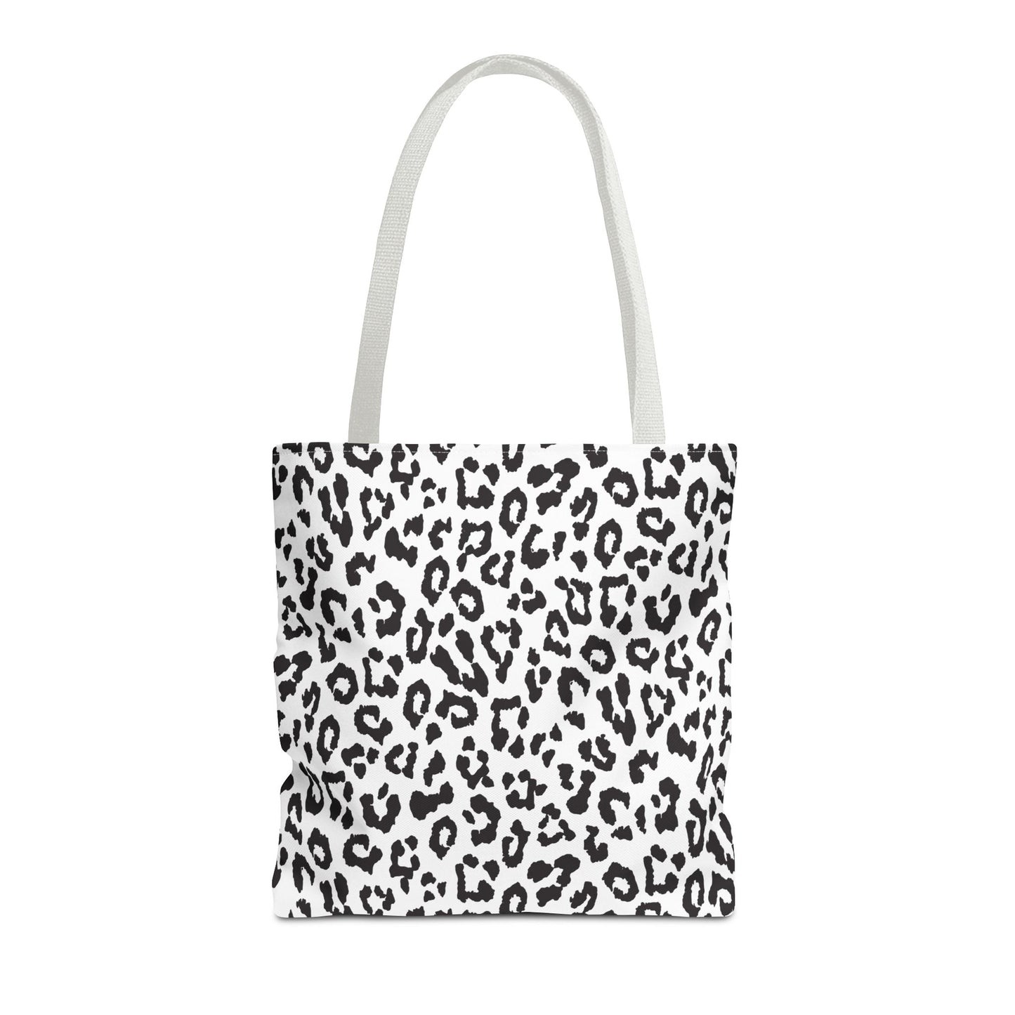 Leopard Print Tote Bag — Black & White All-Over-Print Shopper