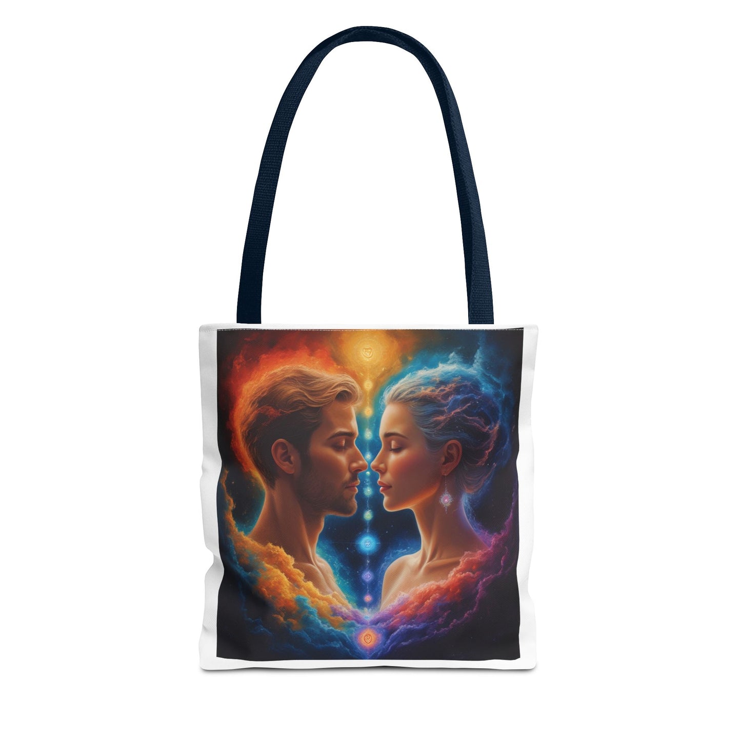 Mystic Soulmates Tote Bag — Celestial Couple Art AOP Tote