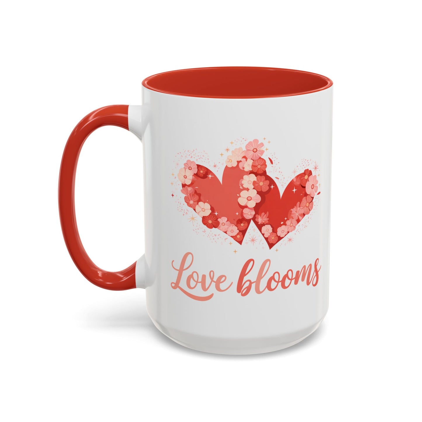 Love Blooms Accent Coffee Mug — Floral Heart 11/15oz