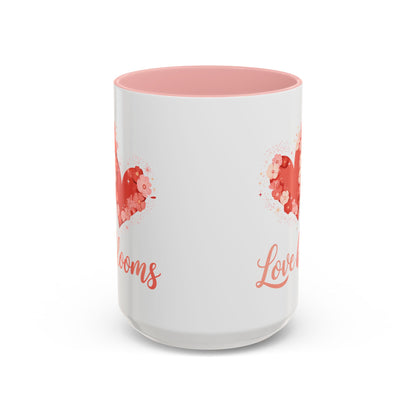 Love Blooms Accent Coffee Mug — Floral Heart 11/15oz