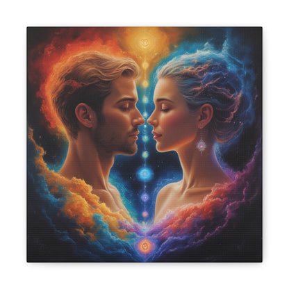 Spiritual Lovers Matte Canvas Print — Energetic Soulmate Portrait