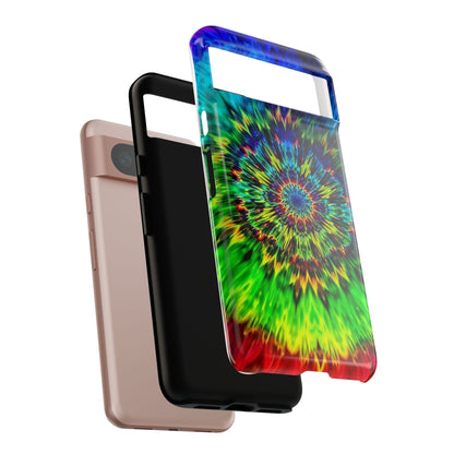 Funda para teléfono Google Psychedelic Tie-Dye Mandala: protección resistente y vibrante