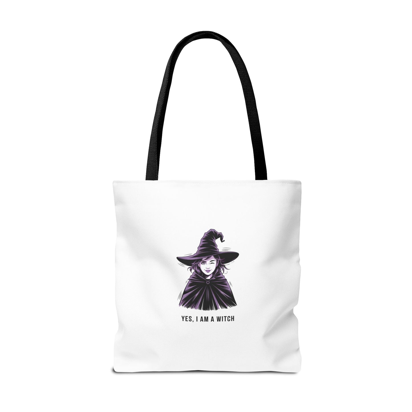 Witch Illustration Tote Bag — "Yes, I Am a Witch" Halloween Canvas Tote