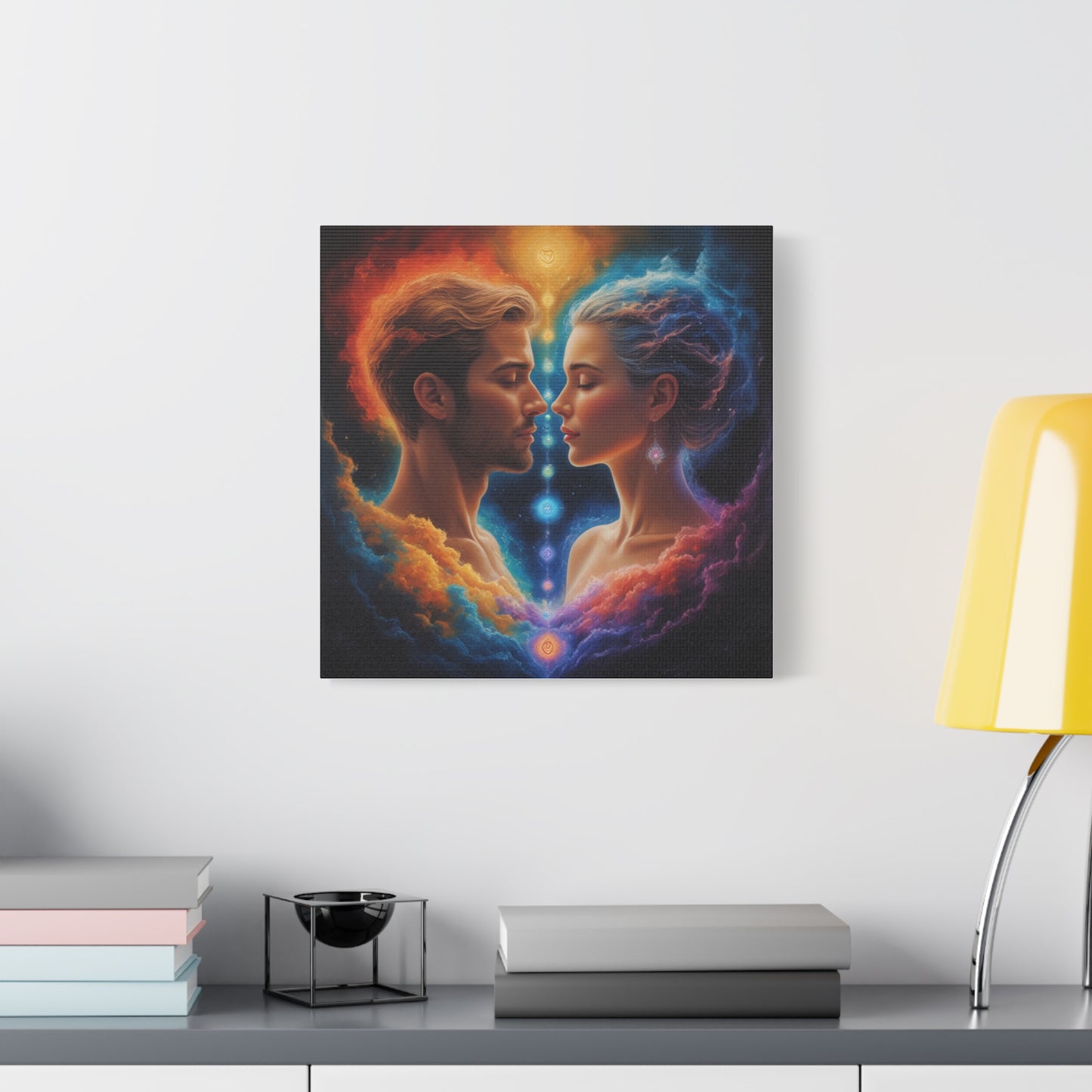 Spiritual Lovers Matte Canvas Print — Energetic Soulmate Portrait