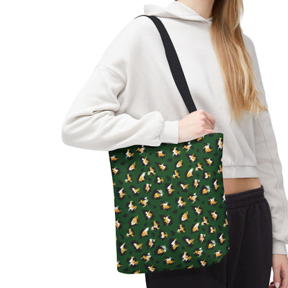 Green Leopard Print Tote Bag – Patterned All-Over-Print Shopper