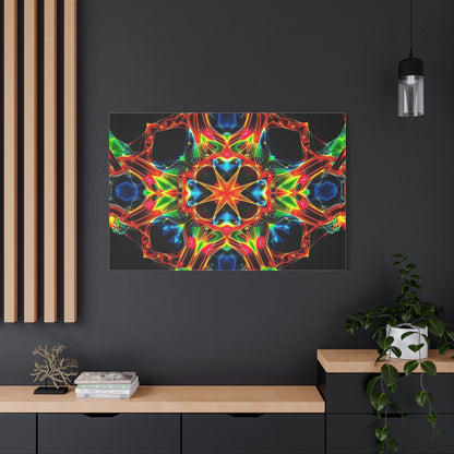Kaleidoscope Neon Mandala Matte Canvas