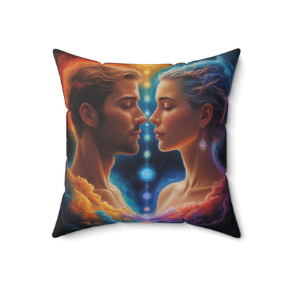 Mystic Soulmates Pillow — Ethereal Lovers Decorative Throw Pillow