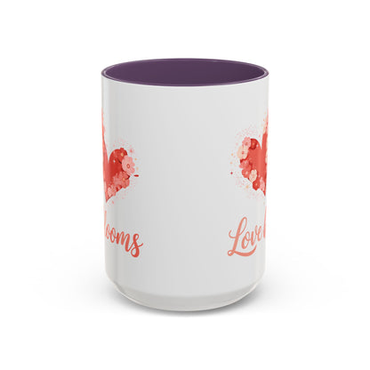 Love Blooms Accent Coffee Mug — Floral Heart 11/15oz
