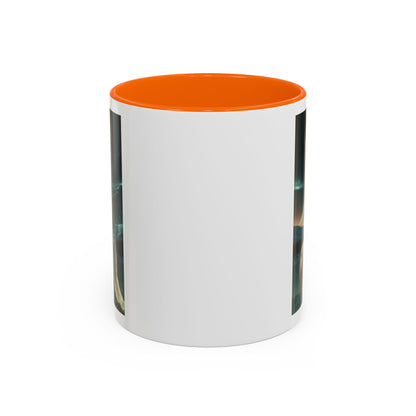 Taza de café Aurora Guardiana — Arte fantástico de mujer con lobo