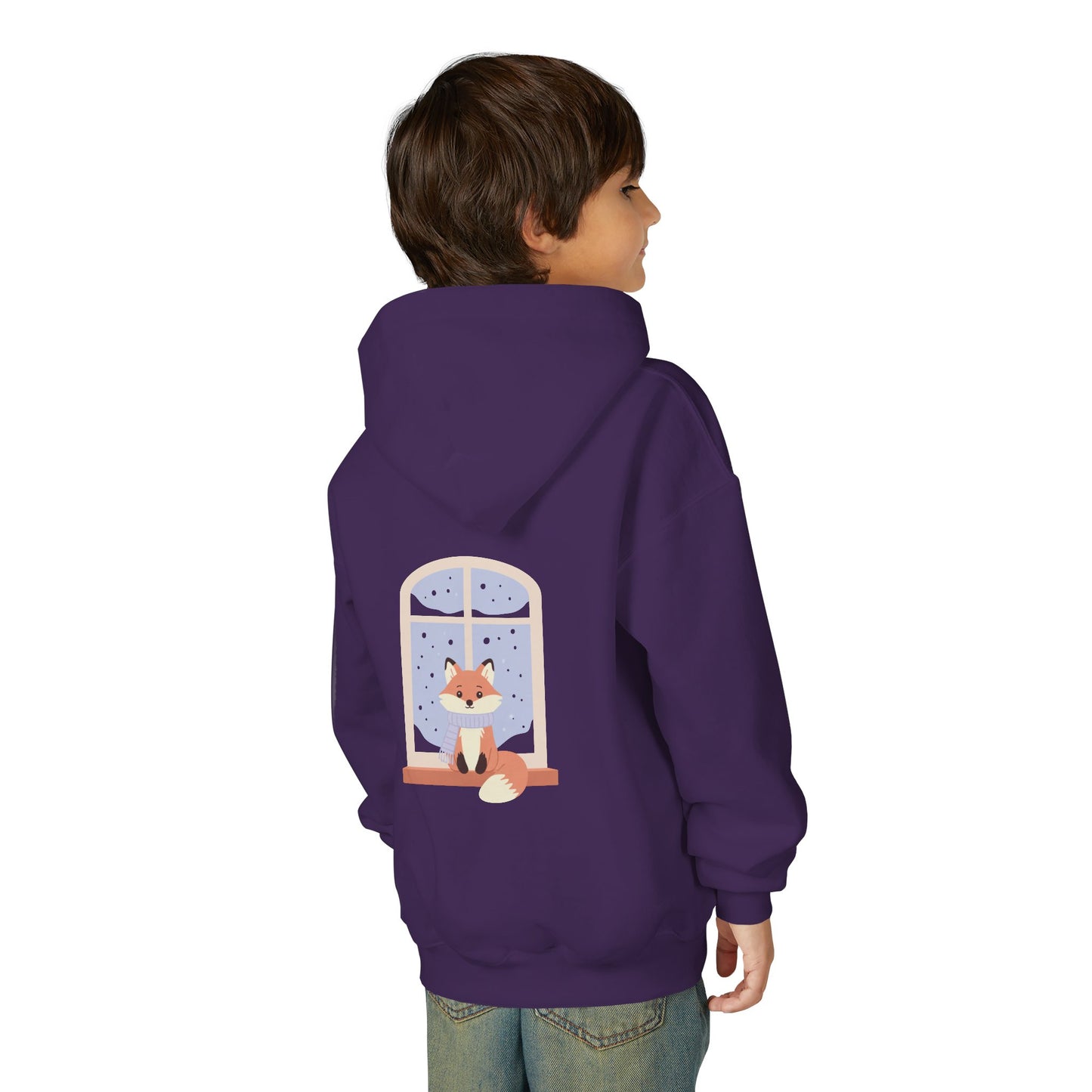 Kids Fox Hoodie - Cozy Winter Window Design