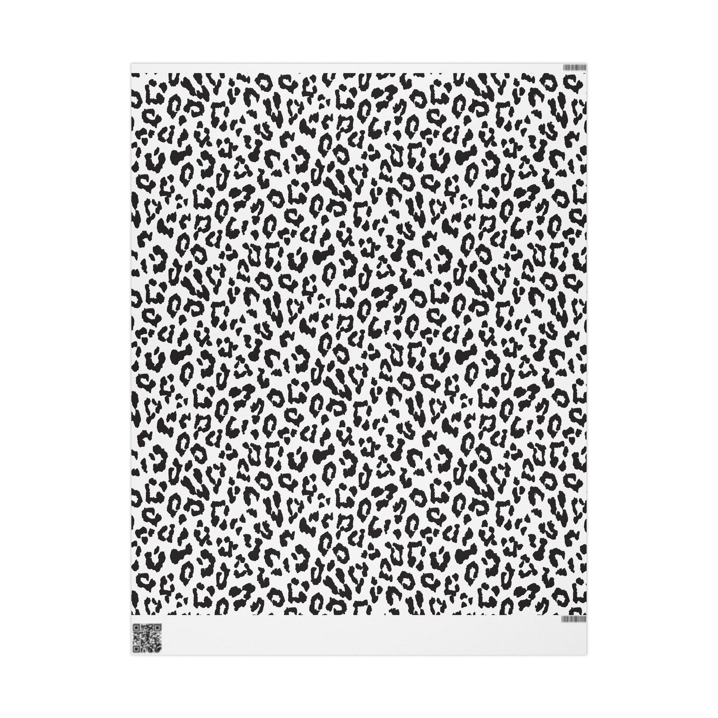 Leopard Print Wrapping Paper Roll — Black & White Animal Pattern Gift Wrap