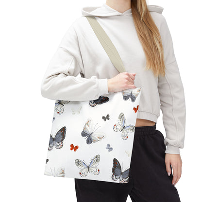 Butterfly Pattern Tote Bag — Lightweight Floral Tote for Everyday Use