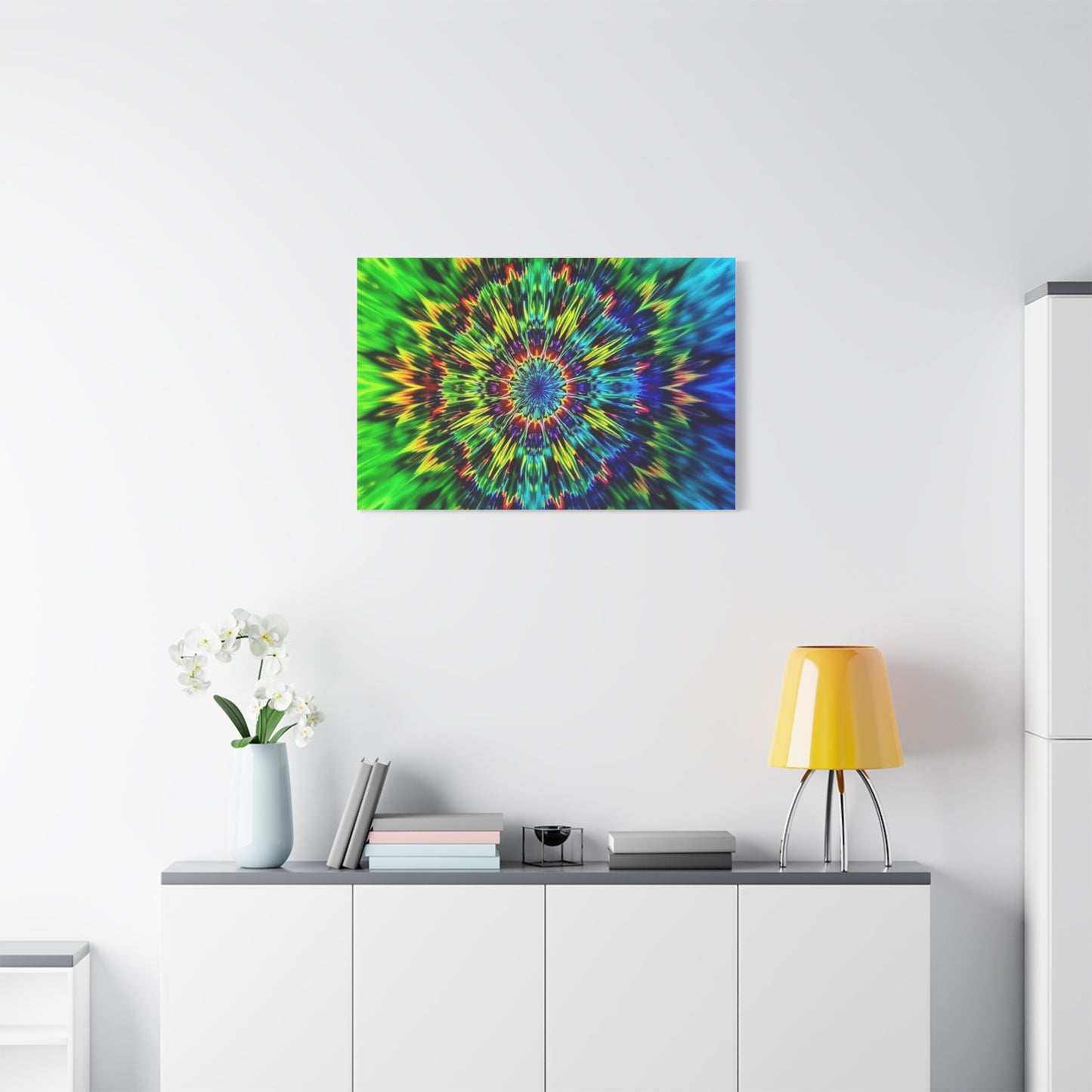 Psychedelic Kaleidoscope Matte Canvas Wall Art — Vibrant Mandala Stretched Canvas