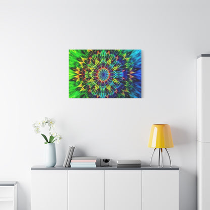 Psychedelic Kaleidoscope Matte Canvas Wall Art — Vibrant Mandala Stretched Canvas