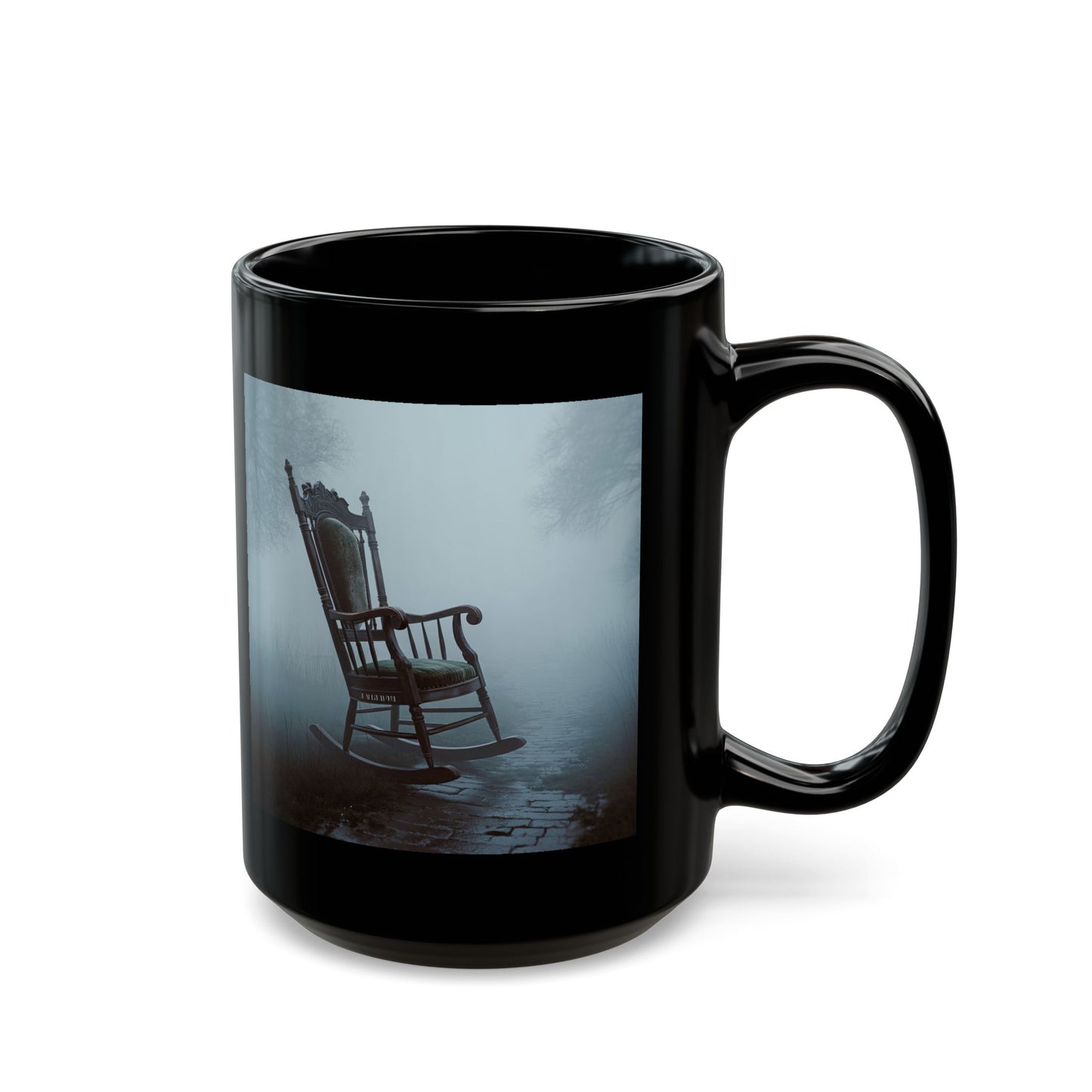 Haunted Rocking Chair Mug - Spooky Fog Gothic Coffee Cup (11oz/15oz)