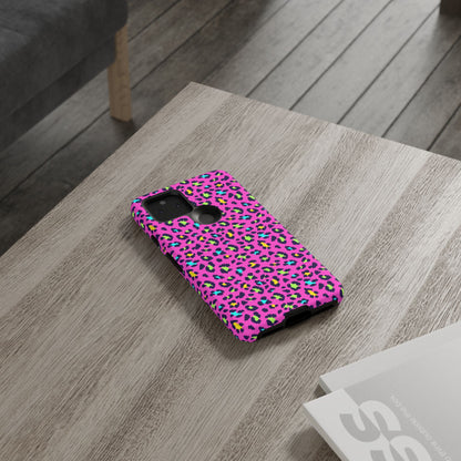 Funda resistente para teléfono Google Pink Neon Leopard: protector con estampado animal brillante