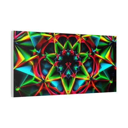 Kaleidoscope Neon Mandala Matte Canvas Wall Art