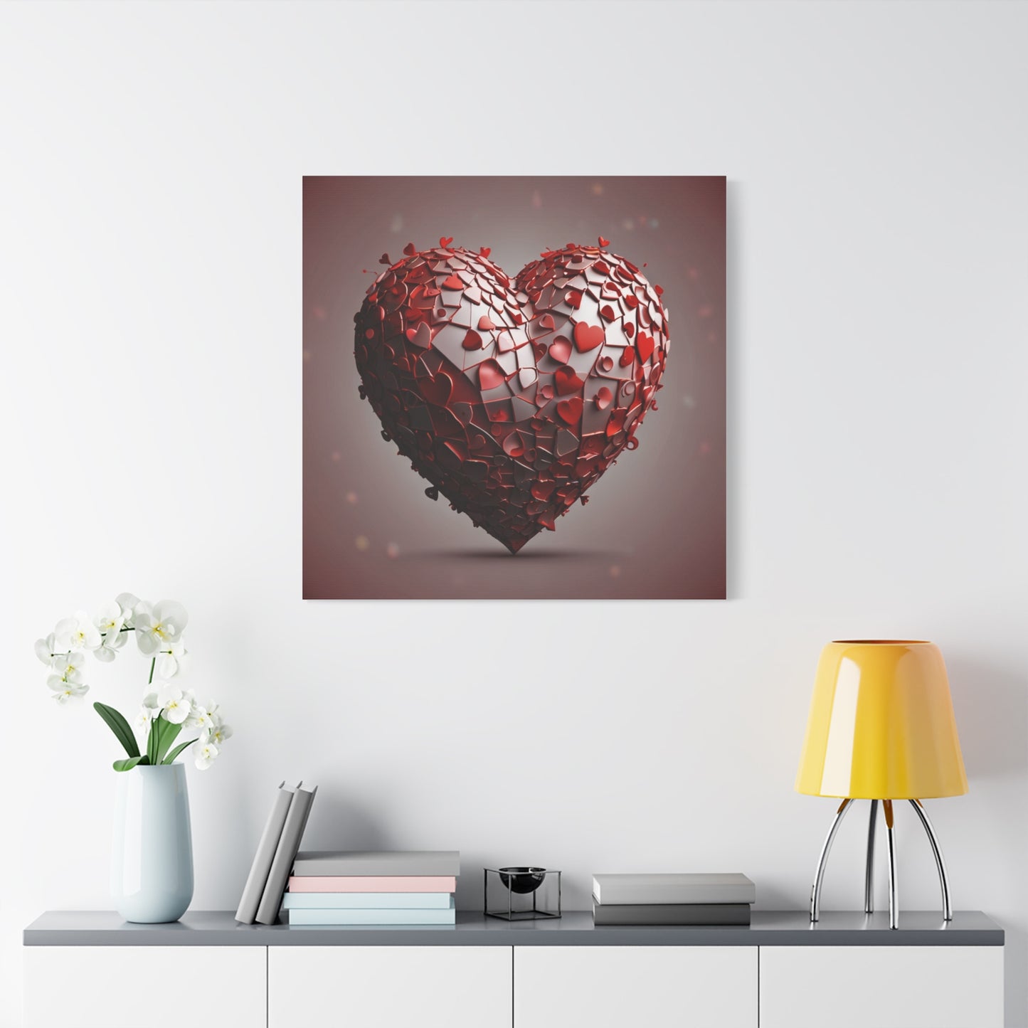 Valentine Heart Mosaic Matte Canvas Wall Art — Stretched 1.25"
