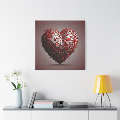 Valentine Heart Mosaic Matte Canvas Wall Art — Stretched 1.25"