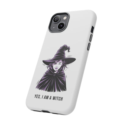 iPhone Yes, I Am a Witch Phone Case — Gothic Witch Illustration Protective Cover