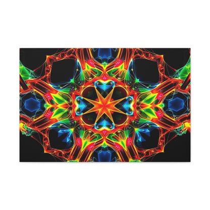 Kaleidoscope Neon Mandala Matte Canvas